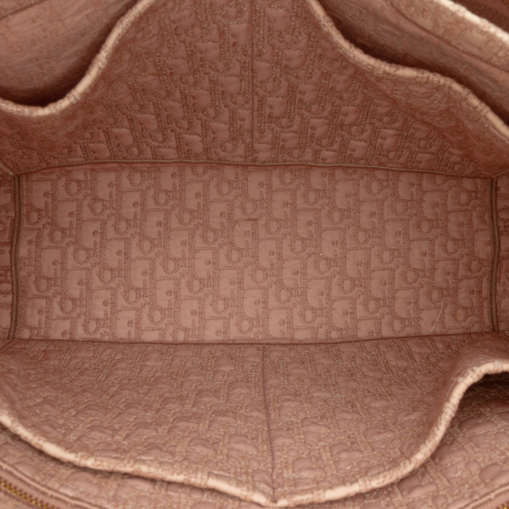 Book Tote brodé Mesh Grand Rose