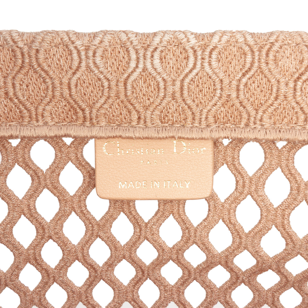 Book Tote brodé Mesh Grand Rose