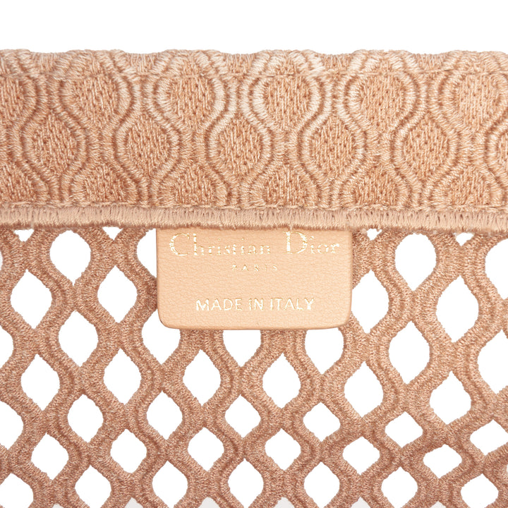Book Tote brodé Mesh Grand Rose
