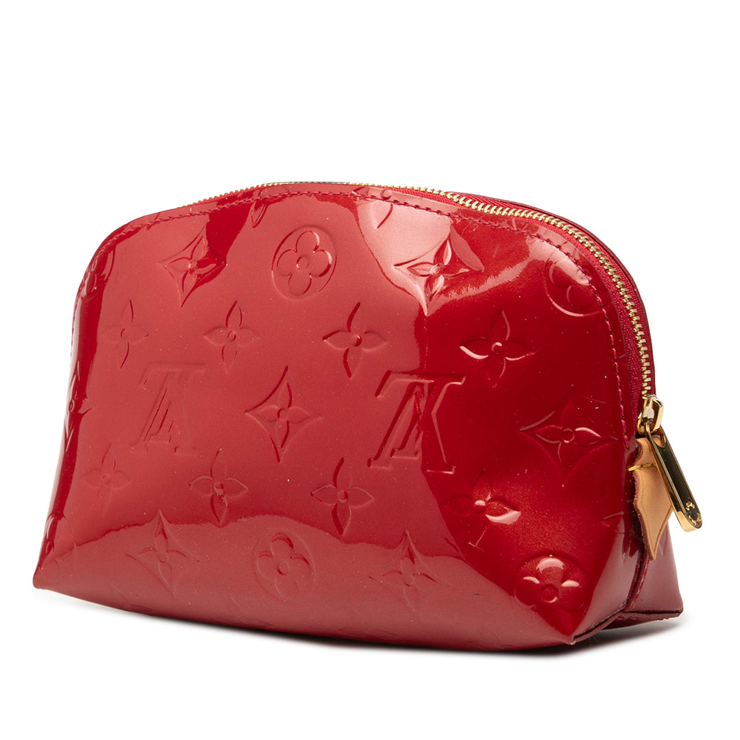 Trousse de maquillage Cuir verni Monogram Rouge