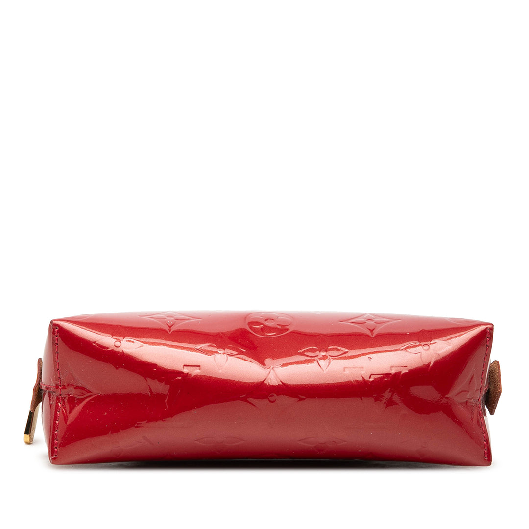 Trousse de maquillage Cuir verni Monogram Rouge