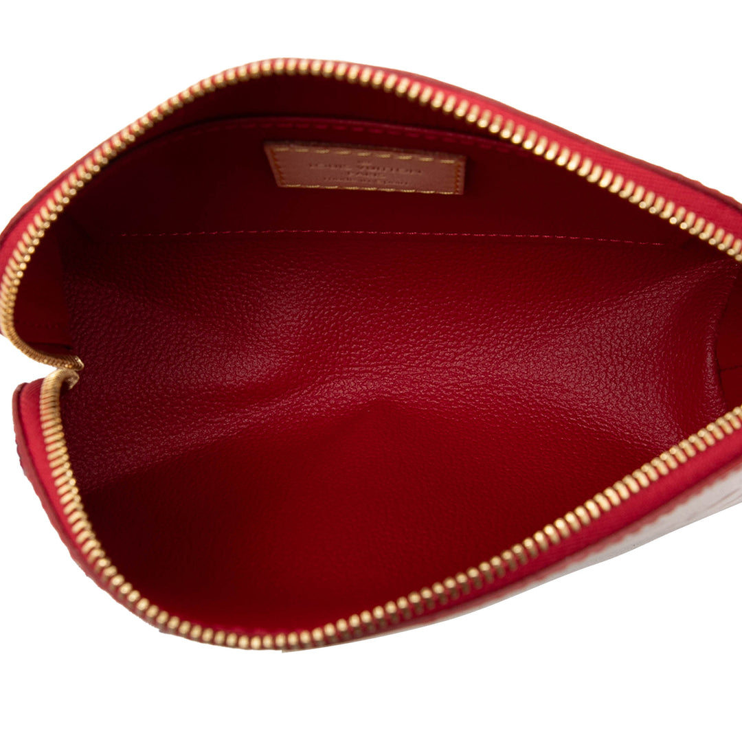 Trousse de maquillage Cuir verni Monogram Rouge
