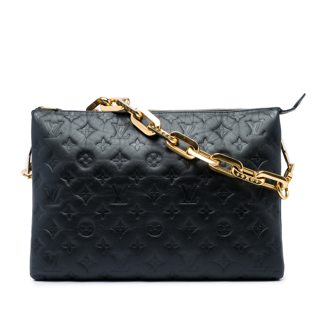 Louis Vuitton embossé Puffy Coussin MM Monogram Noir