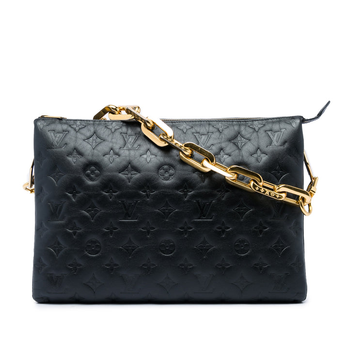 Louis Vuitton embossé Puffy Coussin MM Monogram Noir