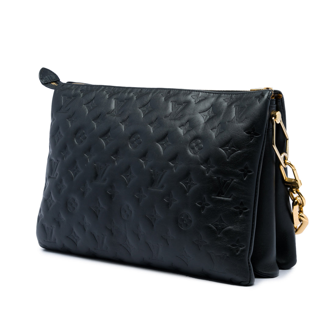 Louis Vuitton embossé Puffy Coussin MM Monogram Noir