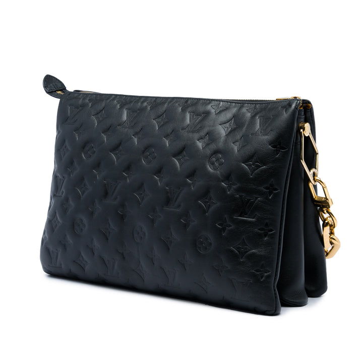 Louis Vuitton embossé Puffy Coussin MM Monogram Noir