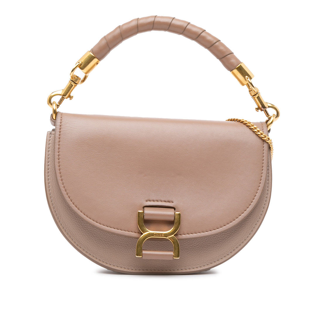 Grained Calfskin Marcie Chain Flap Brown - Gaby Paris