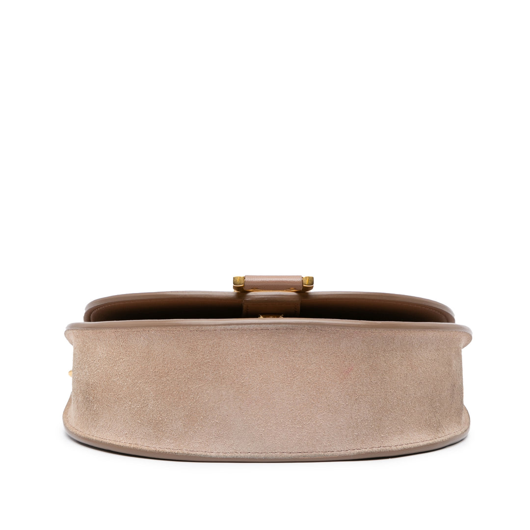 Grained Calfskin Marcie Chain Flap Brown - Gaby Paris