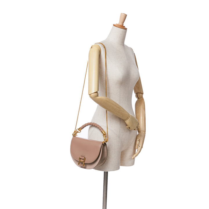 Grained Calfskin Marcie Chain Flap Brown - Gaby Paris