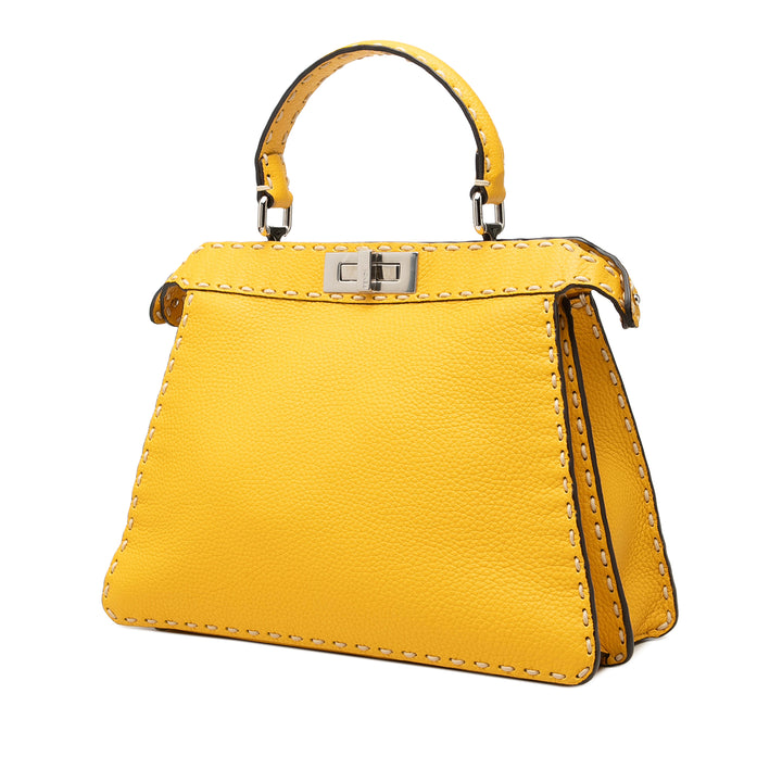 Fendi Selleria Peekaboo ISeeU Sac Moyen Cuir de veau Jaune – vue 2 – GABY PARIS