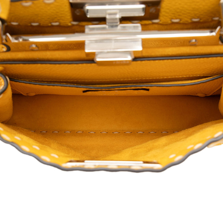 Fendi Selleria Peekaboo ISeeU Sac Moyen Cuir de veau Jaune – vue 4 – GABY PARIS