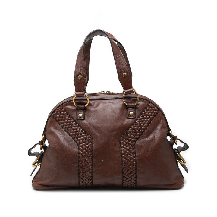 Saint Laurent Tissé à finitions Muse Sac Grand Marron