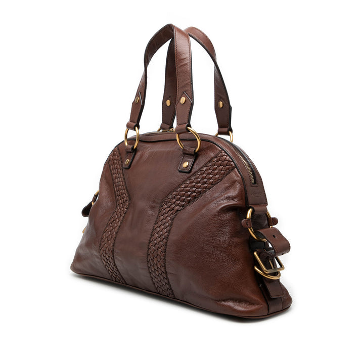 Saint Laurent Tissé à finitions Muse Sac Grand Marron