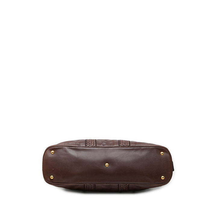 Saint Laurent Tissé à finitions Muse Sac Grand Marron