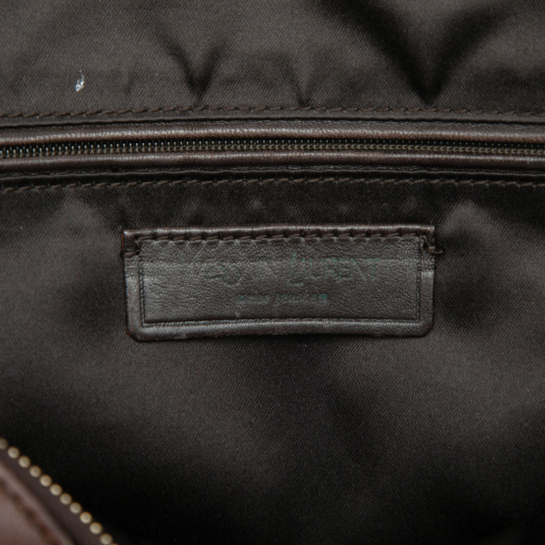 Saint Laurent Tissé à finitions Muse Sac Grand Marron