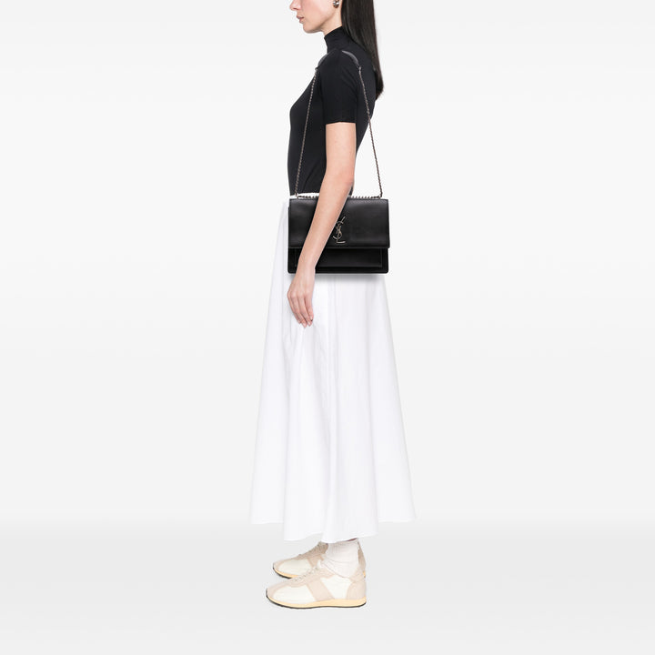 Saint Laurent Large Cuir Monogram Sunset Sac porté croisé Noir – GABY PARIS Authentique