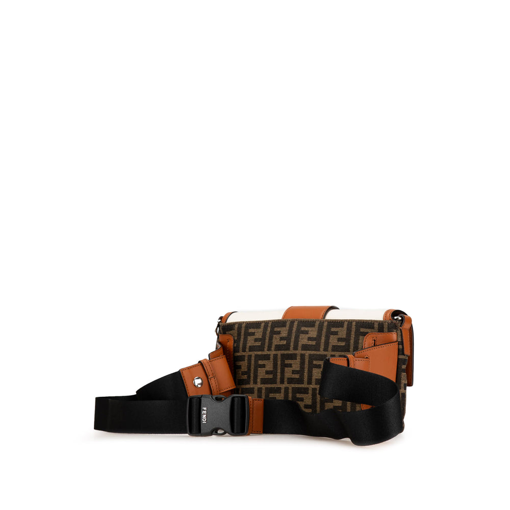Zucca Canvas and Leather Convertible Baguette Brown - Gaby Paris