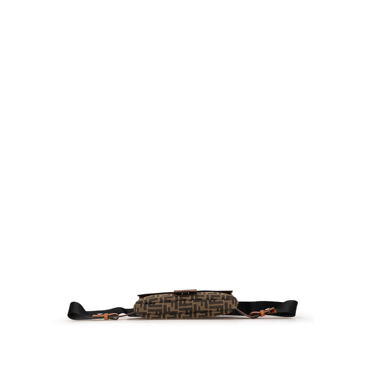 Zucca Canvas and Leather Convertible Baguette Brown - Gaby Paris