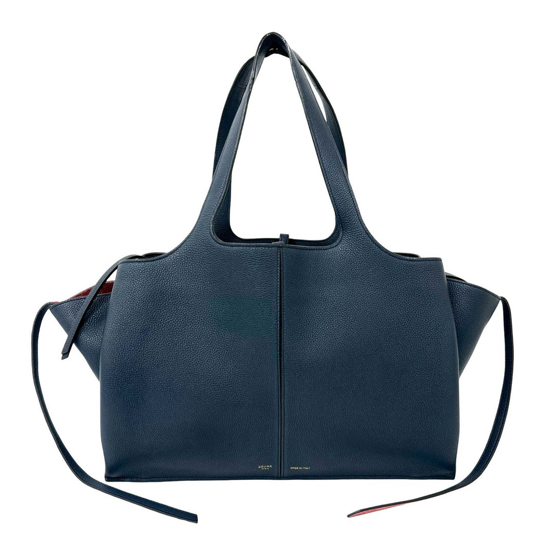Celine Medium Cuir de veau grainé Trifold Cabas
