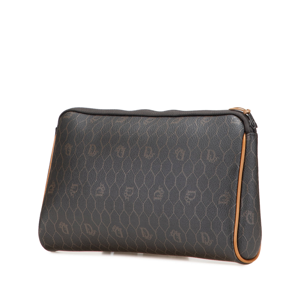 Honeycomb Coated Canvas Clutch Black - Gaby Paris