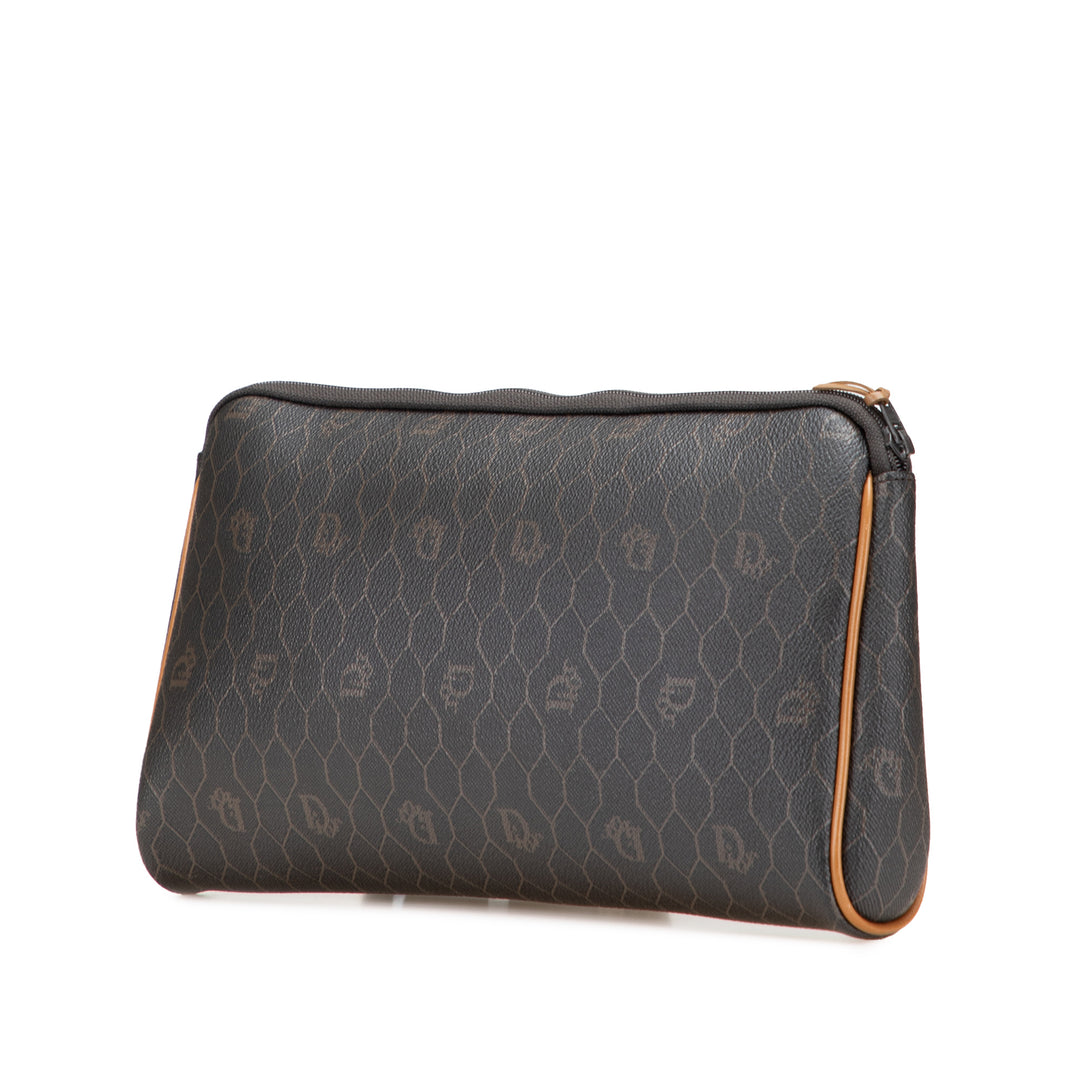 Honeycomb Coated Canvas Clutch Black - Gaby Paris