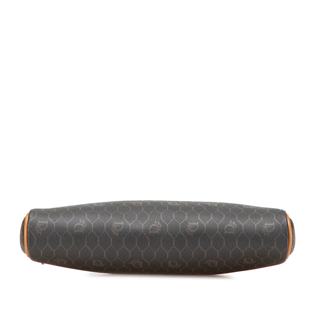 Honeycomb Coated Canvas Clutch Black - Gaby Paris