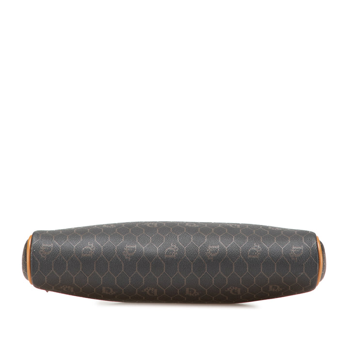 Honeycomb Coated Canvas Clutch Black - Gaby Paris
