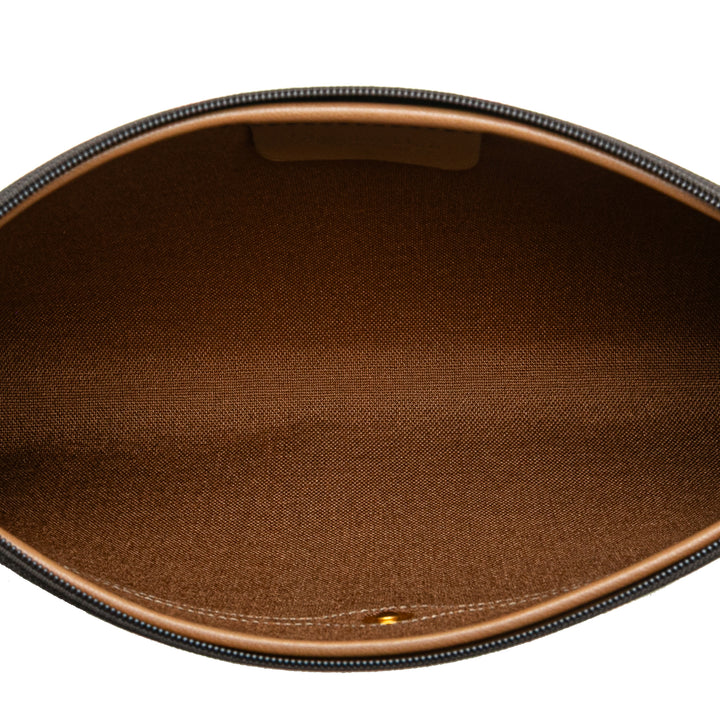 Honeycomb Coated Canvas Clutch Black - Gaby Paris