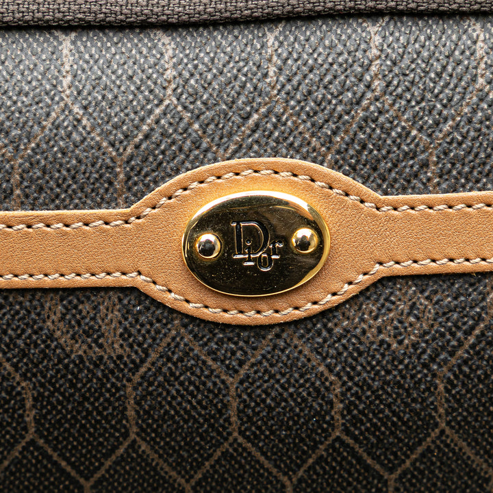 Honeycomb Coated Canvas Clutch Black - Gaby Paris