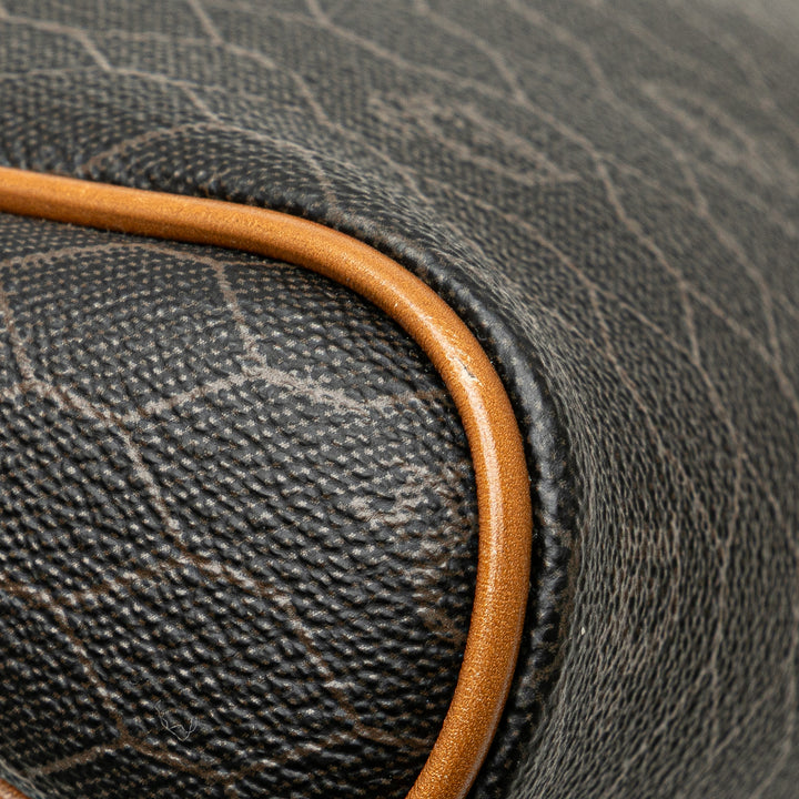 Honeycomb Coated Canvas Clutch Black - Gaby Paris