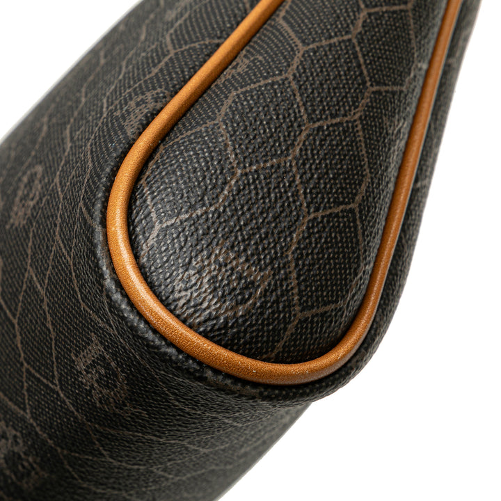 Honeycomb Coated Canvas Clutch Black - Gaby Paris