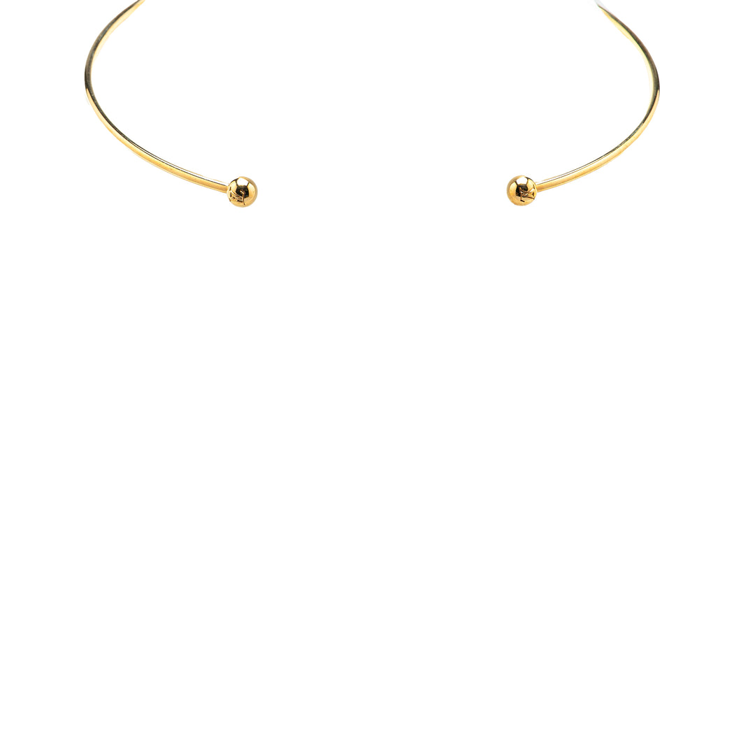 Gold Plated Resin A La Folie Pendant Choker Necklace Gold - Gaby Paris