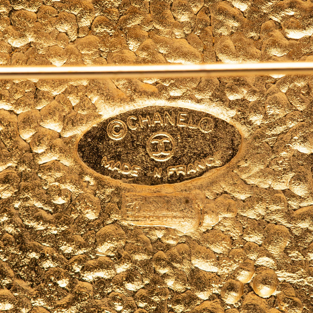 Chanel plaqué Coat of Arms Broche