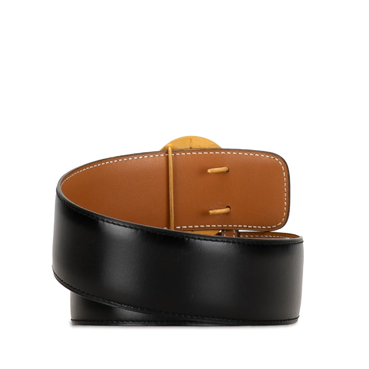 Horse Tree Emblem Leather Belt Black - Gaby Paris