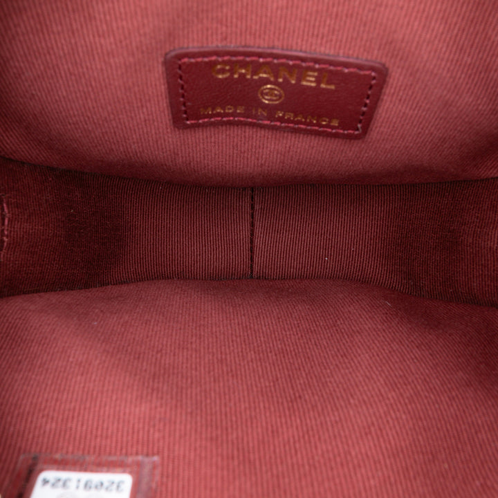 Chanel Mini Cuir d’agneau CC in Love Heart Sac porté croisé Noir