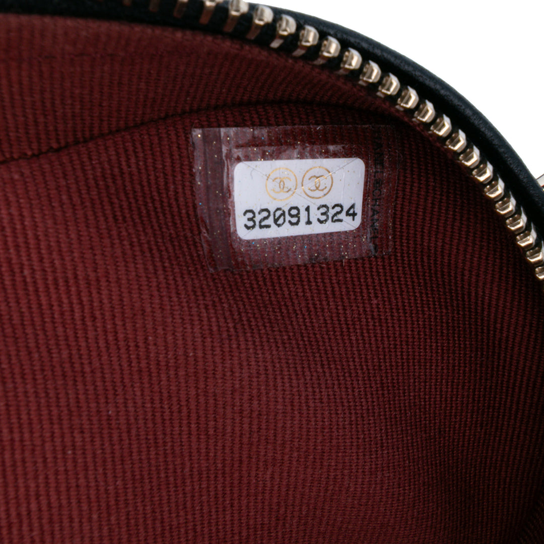 Chanel Mini Cuir d’agneau CC in Love Heart Sac porté croisé Noir