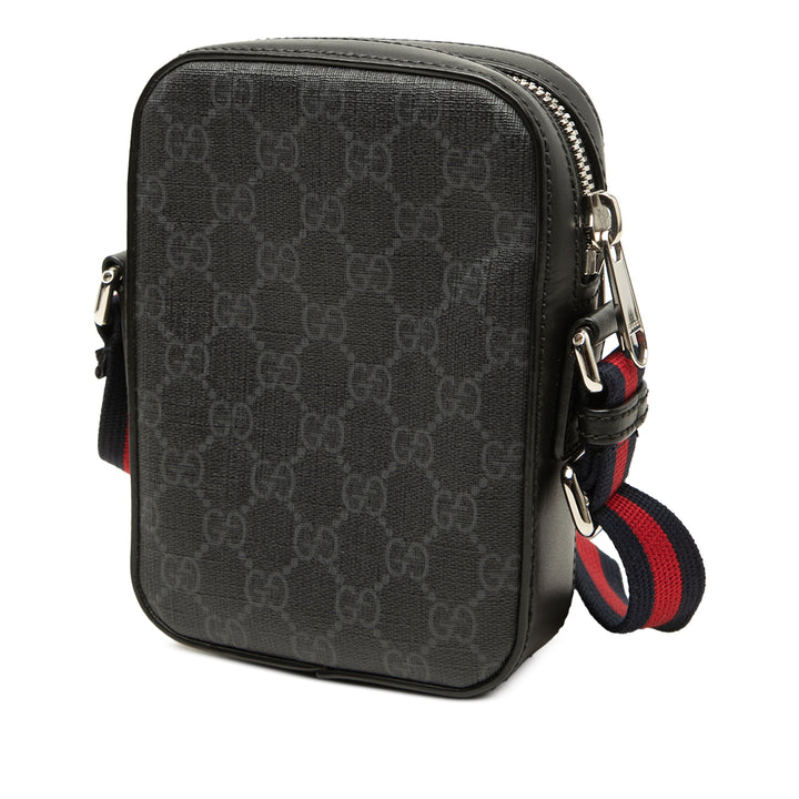 Gucci Web Sac Messenger Mini GG Supreme Noir – vue 2 – GABY PARIS