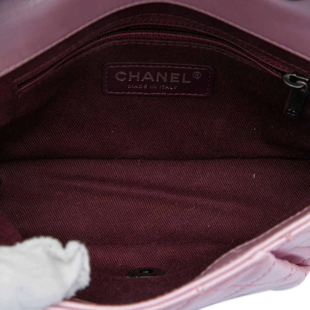 Chanel Mini Matelassé Metallic Cuir de veau Coco Pleats Chain à rabat