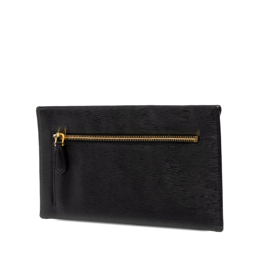 Prada Vitello Move Enveloppe Pochette Noir – vue 2 – GABY PARIS