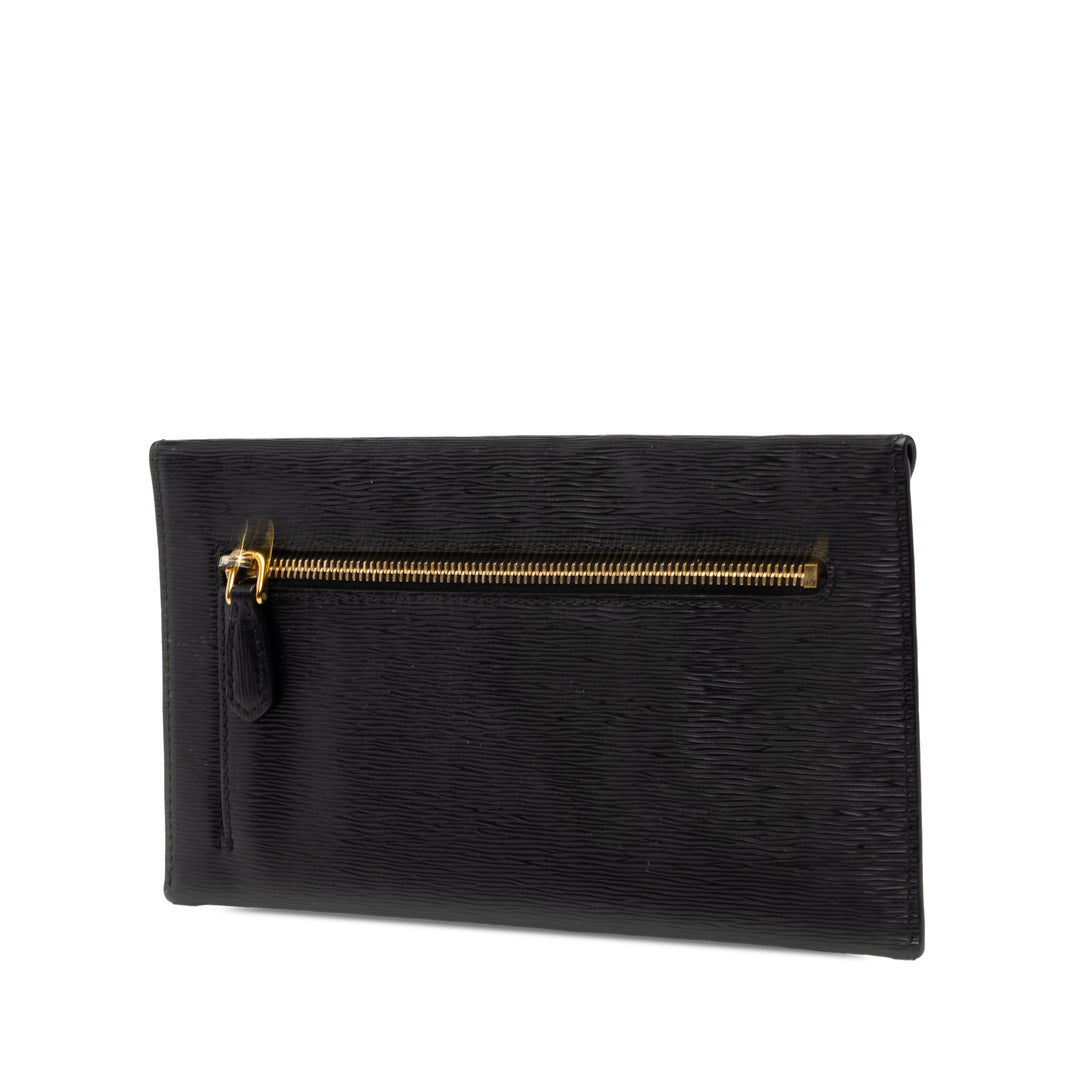 Prada Vitello Move Enveloppe Pochette Noir – vue 2 – GABY PARIS