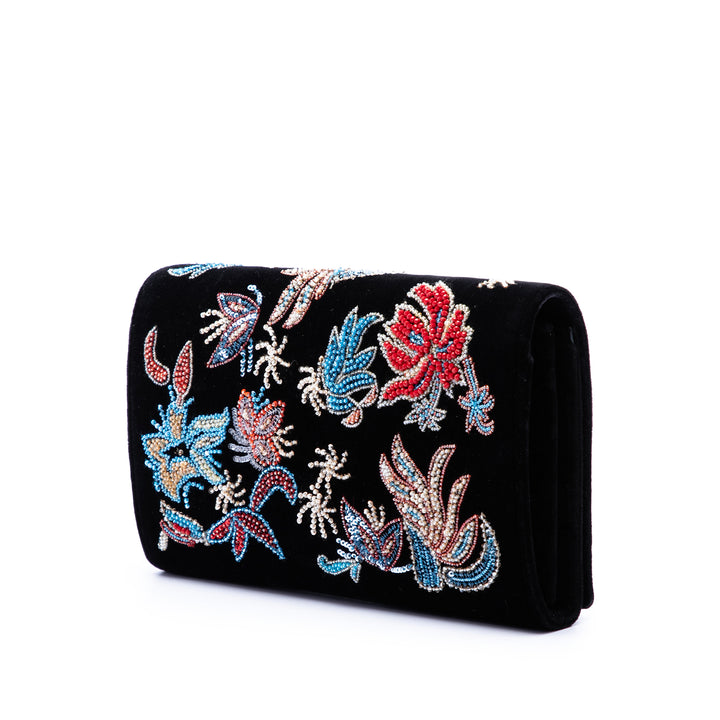 Saint Laurent Medium Beaded Velours Monogram Kate Sac porté croisé