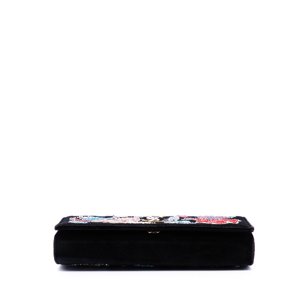 Saint Laurent Medium Beaded Velours Monogram Kate Sac porté croisé