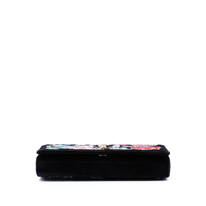 Saint Laurent Medium Beaded Velours Monogram Kate Sac porté croisé