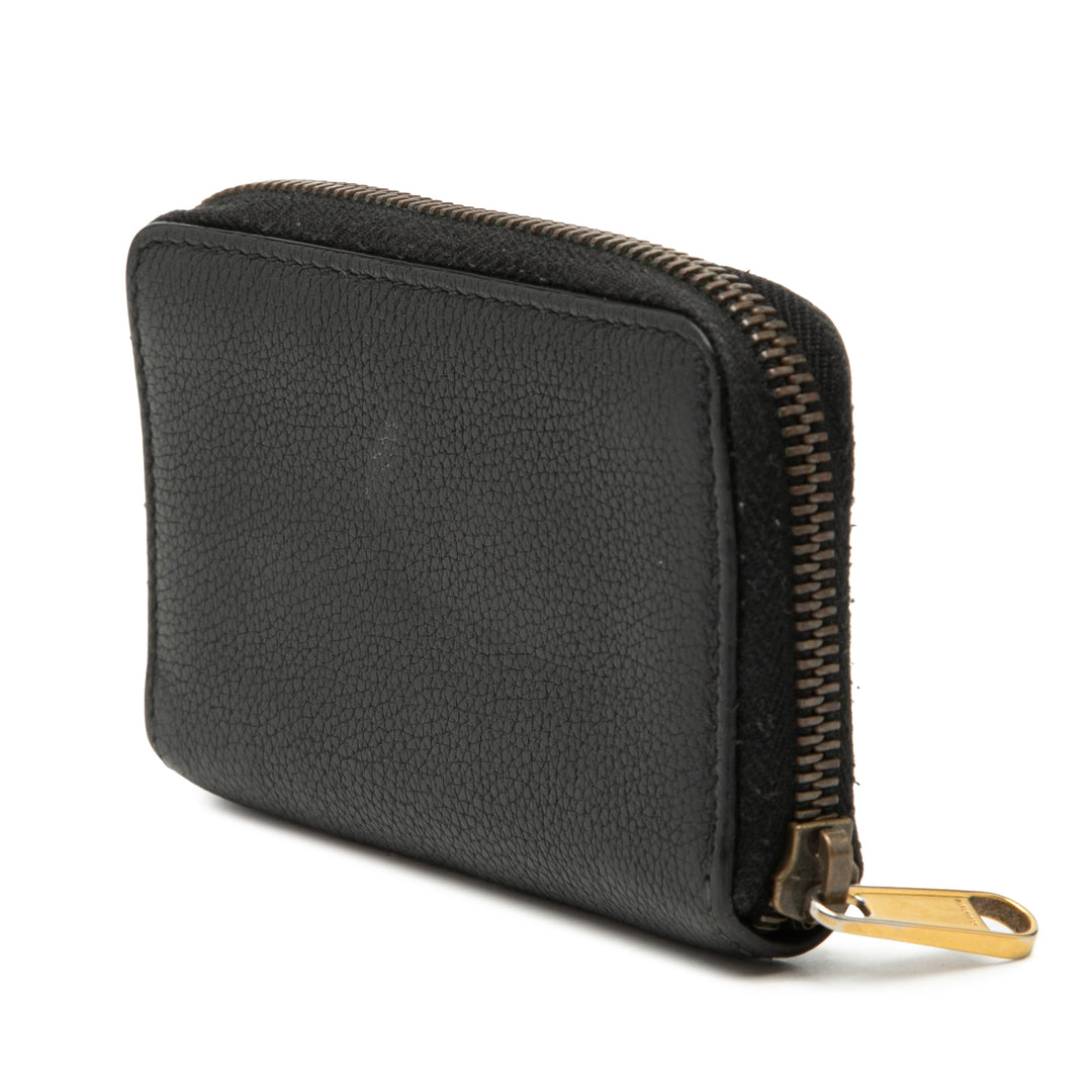 Gucci Cuir de veau grainé Logo Zip Around Coin Pochette