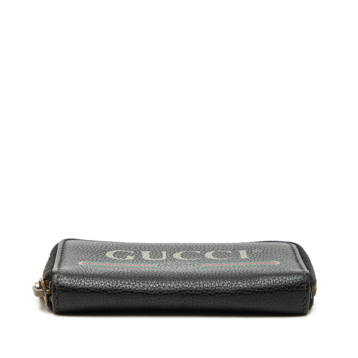 Gucci Cuir de veau grainé Logo Zip Around Coin Pochette