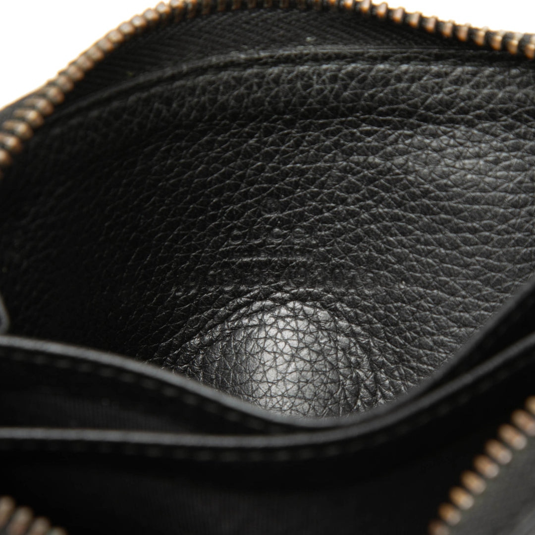 Gucci Cuir de veau grainé Logo Zip Around Coin Pochette