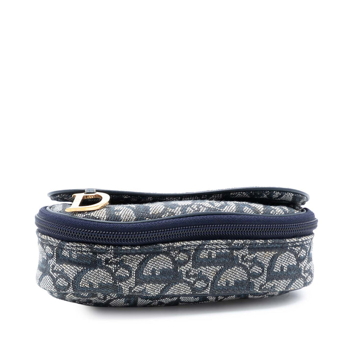 Dior Diorissimo Toile Saddle Pochette