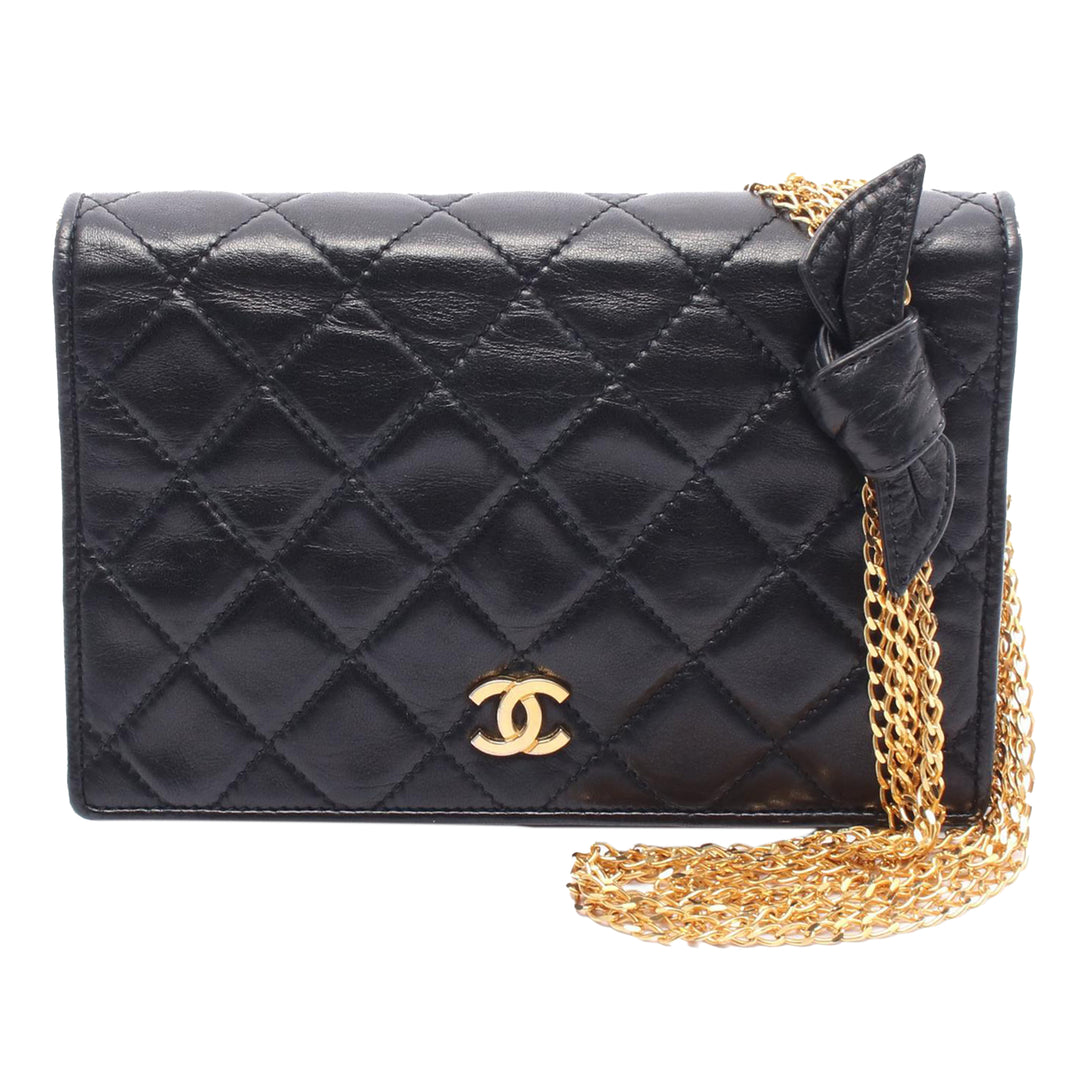 CC Quilted Lambskin Full Flap Black - Gaby Paris