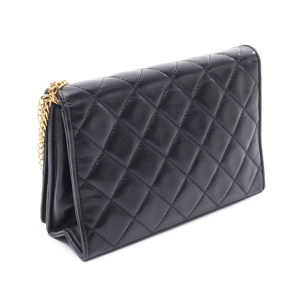 CC Quilted Lambskin Full Flap Black - Gaby Paris
