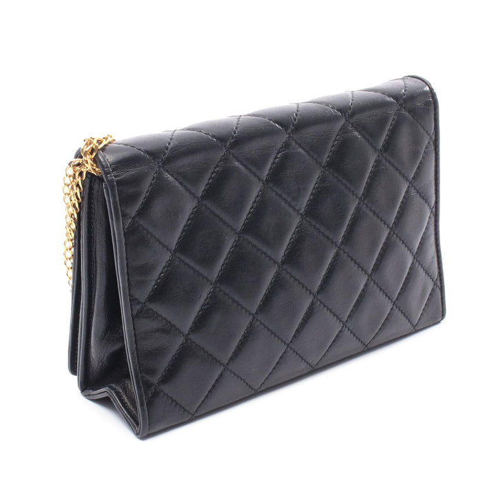 CC Quilted Lambskin Full Flap Black - Gaby Paris